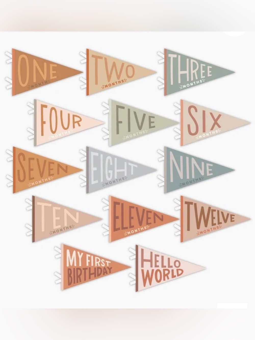 Lucy Darling Monthly Milestone Pennants - First Year